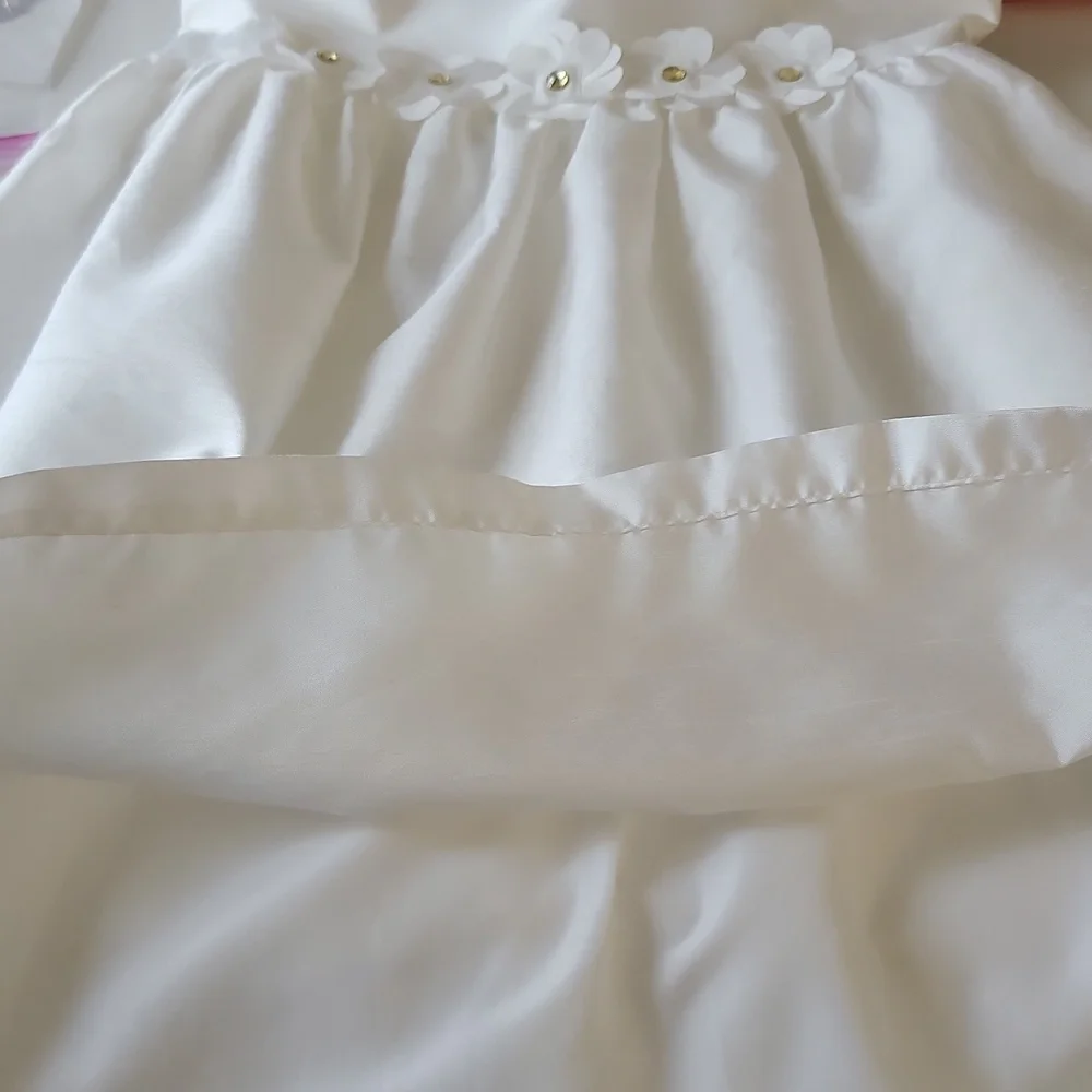 Carter’s Girls Floral Dress White Lined Cap Sleeves Size 8